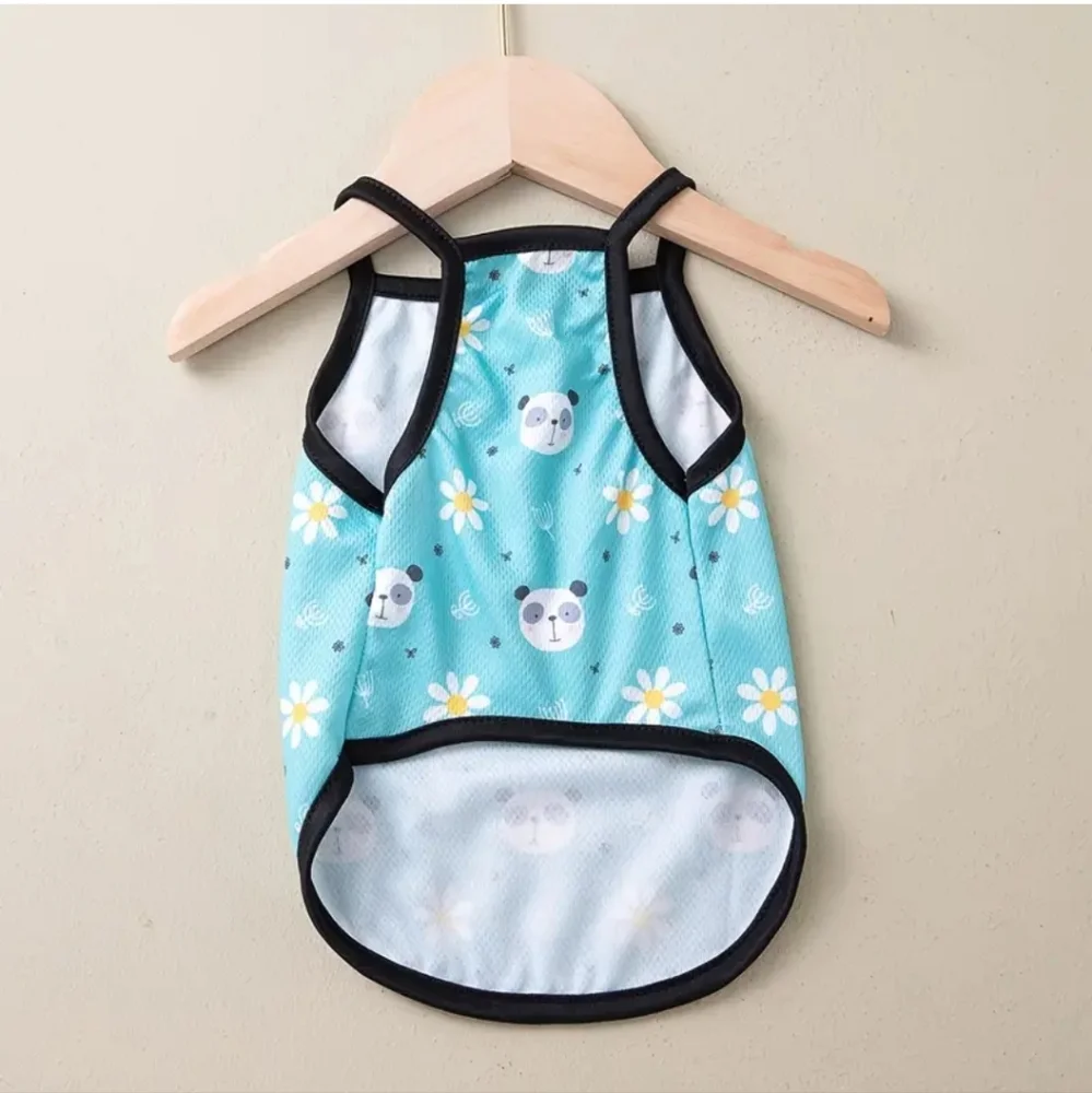 Panda Sunflower Summer Dog Tank NIP For Small Dogs